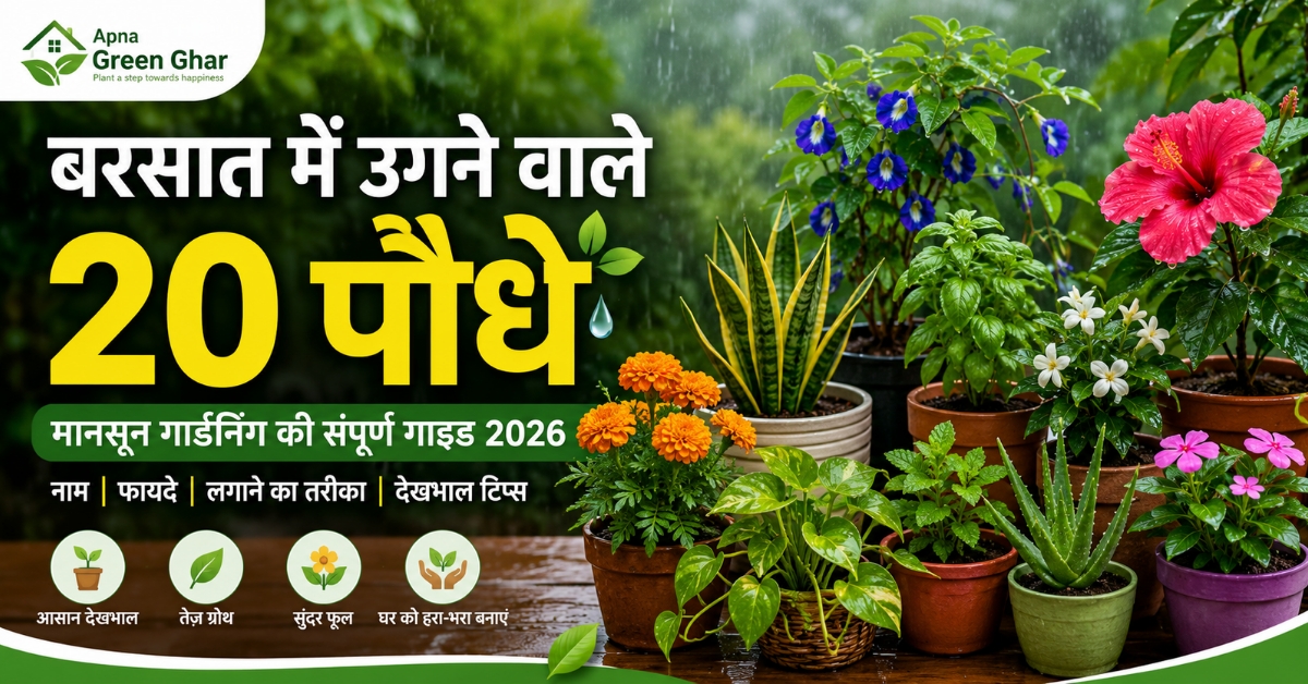 बरसात में उगने वाले 20 पौधे और मानसून गार्डनिंग गाइड