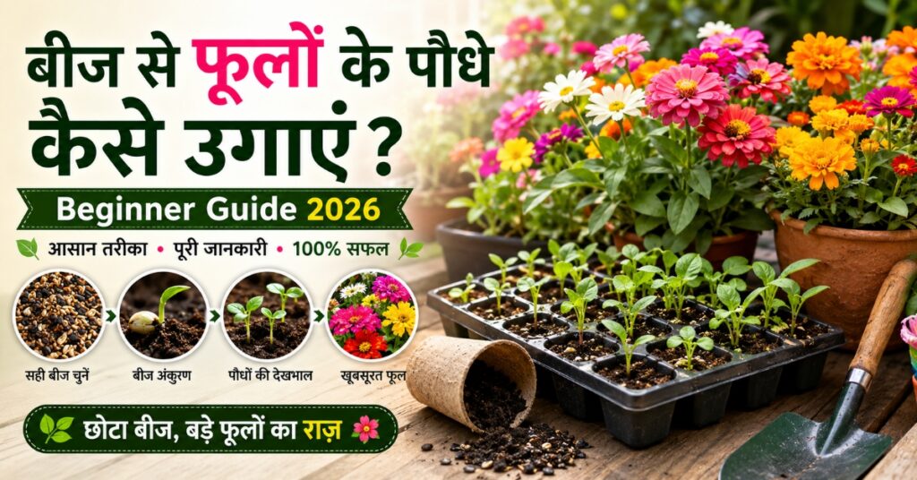 बीज से फूलों के पौधे उगाने की पूरी Beginner Guide 2026