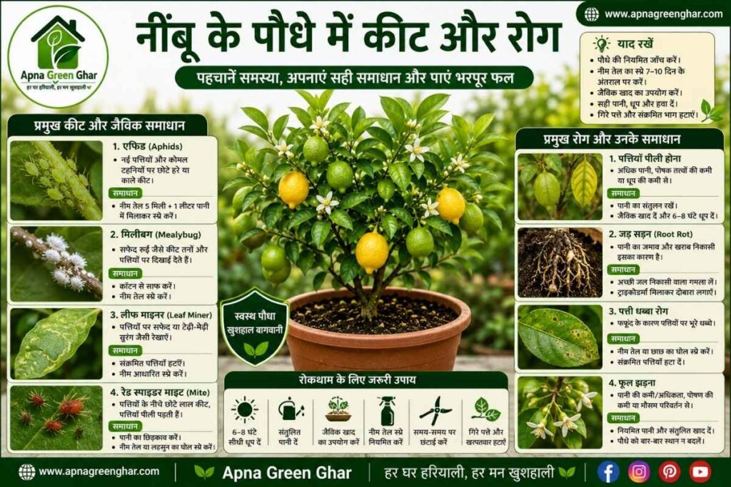 गमले में नींबू के प्रमुख कीट और उनका जैविक नियंत्रण