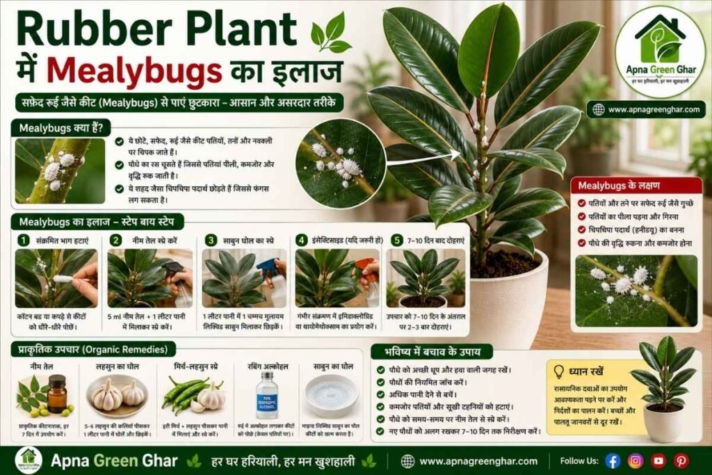 Rubber Plant में होने वाली सामान्य समस्याएँ और उनके समाधान